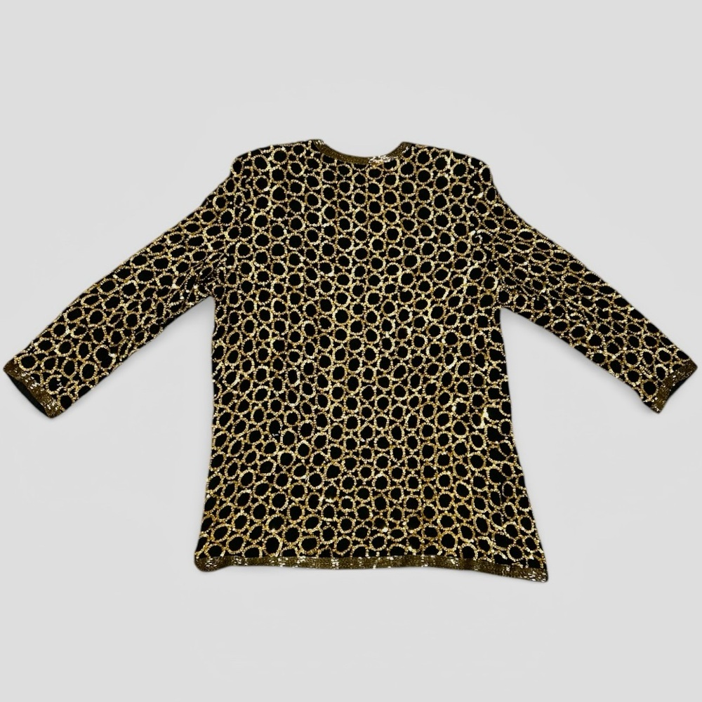 Nightline Della Fougali Pure Silk Embroidered Hand Beaded Vintage 90s Jacket - Picture 4 of 10